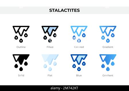 Stalactites icons in different style. Stalactites icons set. Holiday symbol. Different style icons set. Vector illustration Stock Vector