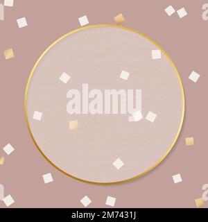 Gold round frame badge vector Stock Vector