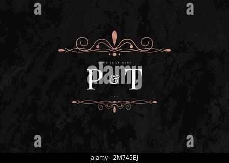 Rose gold luxury logo design vector Stock Vector