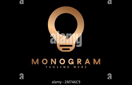 Light bulb idea logo vector monogram template Stock Vector