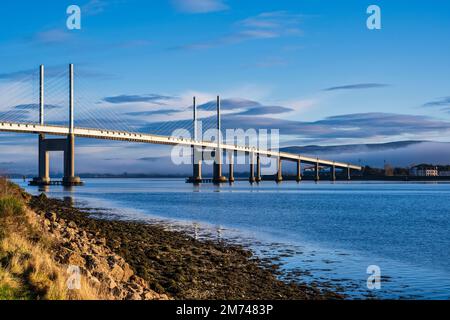 Kessock Bridge viewed from North Kessock on the Black Isle in Ross and Cromarty, Highland, Scotland, UK Stock Photo