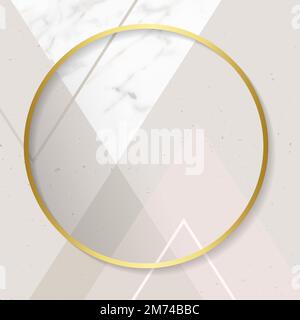 Gold round frame badge vector Stock Vector