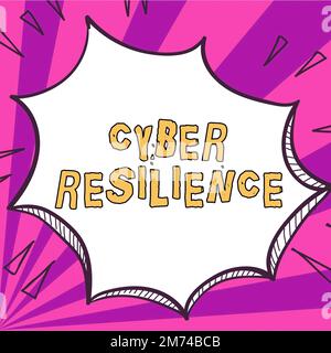 Text caption presenting Cyber Resilience. Word for measure of how well an enterprise can manage a cyberattack Stock Photo