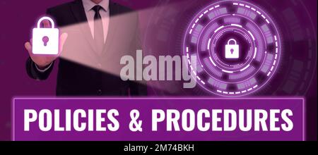 Writing displaying text Policies Procedures. Business showcase list of rules defines customer and buyer rights Stock Photo