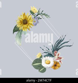Frame decorated with flowers vector Stock Vector