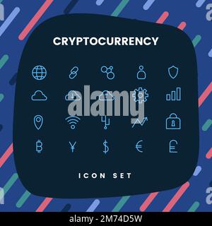 Cryptocurrency set electronic cash symbol vector Stock Vector