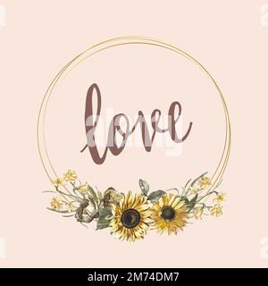 Floral love card mockup vector Stock Vector