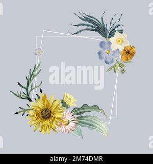 Frame decorated with flowers vector Stock Vector