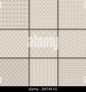 Set of geometric patterned backgrounds vector Stock Vector