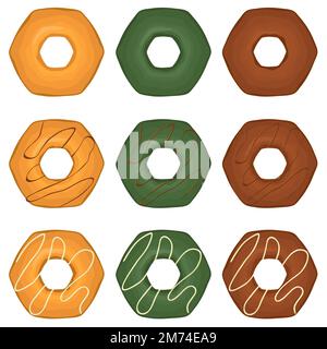 Big set homemade cookie different taste in pastry biscuit, large kit cookie consist of collectible natural tasty food biscuit it pastry accessory, fre Stock Vector