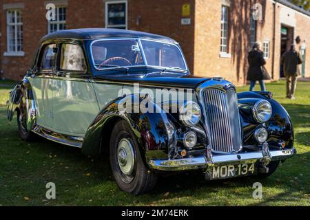 1954 Riley RME ‘MOR 134’ on display at the October Scramble held at the Bicester Heritage Centre on the 9th October 2022. Stock Photo