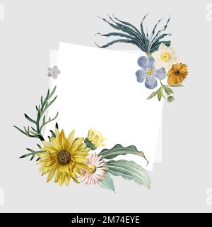 Frame decorated with flowers vector Stock Vector