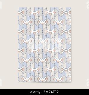 Colorful pastel geometric seamless pattern on a blue card Stock Vector