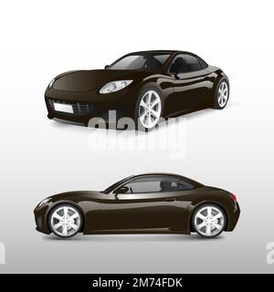 Brown sports car isolated on white vector Stock Vector