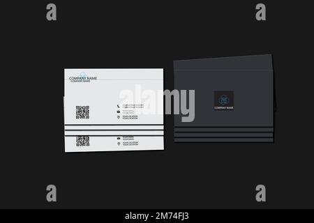 Black and white business card template Stock Vector