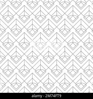 Black geometric seamless patterns set on a white background Stock Vector
