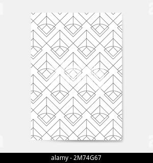 Black geometric seamless pattern on a white card Stock Vector