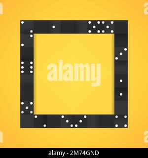 Black blocks frame on blank yellow background vector Stock Vector