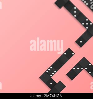 Black blocks frame on blank pink background vector Stock Vector