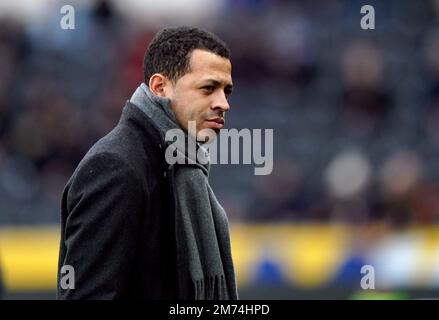 Hull City manager Liam Rosenior during the Emirates FA Cup third round match at the MKM Stadium, Kingston upon Hull. Picture date: Saturday January 7, 2023. Stock Photo