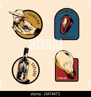 Think and explore concept illustration vector Stock Vector