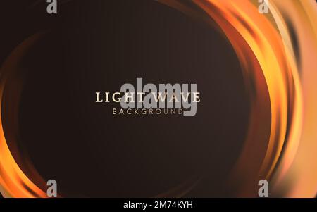 Orange light wave border background Stock Vector