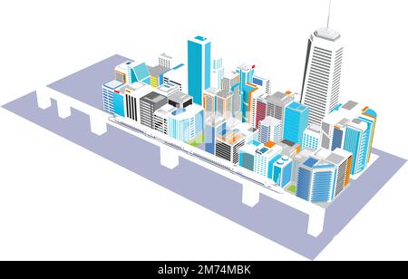 Silhouette of the apartment building downtown. Stock Vector
