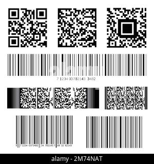 Barcode and QR code vector set Stock Vector