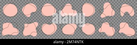 Organic abstract shapes. Vector illustration isolated on transparent background Stock Vector