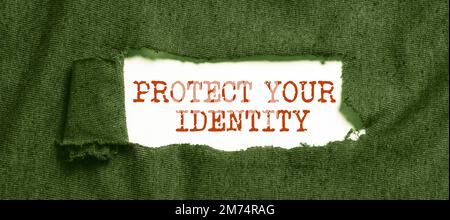 Writing displaying text Protect Your Identity. Business idea enabling privacy on your social media accounts Stock Photo