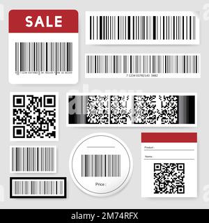 Barcode and QR code vector set Stock Vector