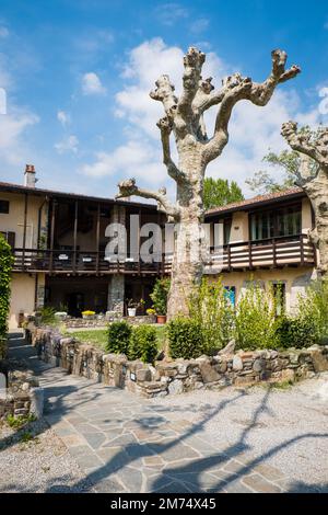 Bergamo, Milan, Italy - April 29, 2022: Osteria Marascia restaurant, hotel and spa complex. Stock Photo