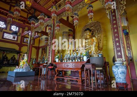 Can Tho, Vietnam - January 4, 2023: Views of the Phat Hoc Pagoda in Can Tho, Vietnam. Stock Photo