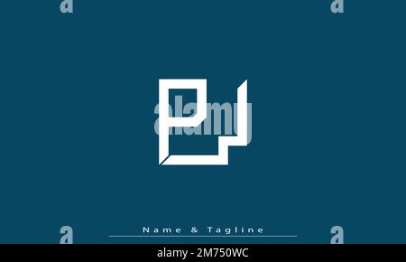 Alphabet letters Initials Monogram logo PW , WP Stock Vector