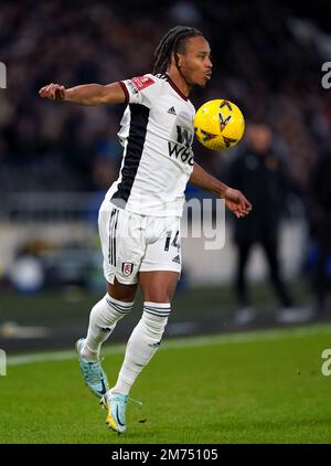 Fulham's Bobby Decordova-Reid during the Emirates FA Cup third round match at the MKM Stadium, Kingston upon Hull. Picture date: Saturday January 7, 2023. Stock Photo