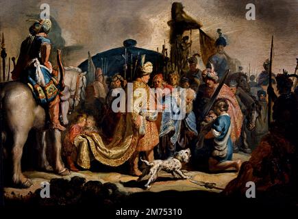 David with the Head of Goliath before Saul, 1627  Rembrandt Harmensz. van Rijn  1606–1669 Dutch The Netherlands Stock Photo