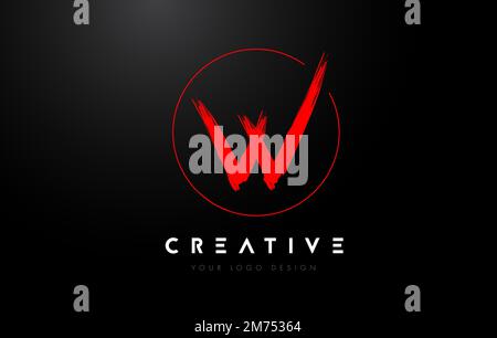Red AN Brush Letter Logo Design. Artistic Handwritten Brush Letters ...