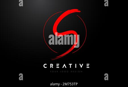 Red J Brush Letter Logo Design. Artistic Handwritten Brush Letters Logo ...