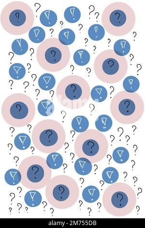 Colored illustration with punctual and question marks hand drawing Stock Photo
