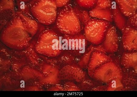 Close-Up of Fresh Strawberry Pie. Strawberry Jam Stock Photo