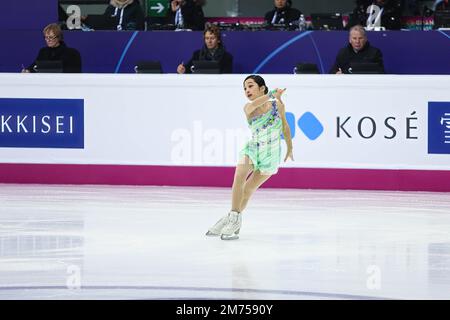 Jia Shin (KOR) performs during day 1 of the Junior Women Short Program of the ISU Grand Prix of Figure Skating Final Turin 2022 at Torino Palavela. Stock Photo