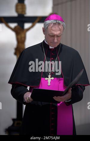 Vatican City State, Vatikanstadt. 07th Jan, 2023. Monsignor Georg Gaenswein. photo: Monsignor Georg Gänswein, during of a weekly general audience at St Peter's square in Vatican.June 6, 2018 Credit: dpa/Alamy Live News Stock Photo