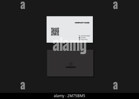 Black and white business card template Stock Vector