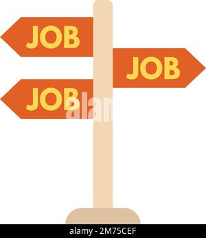 Job direction pillar icon flat vector. Online search. Career people isolated Stock Vector