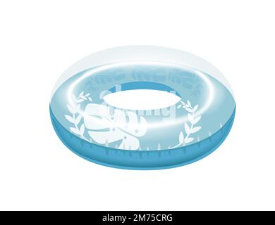 Blue color rubber swimming ring vector illustration isolated on white background Stock Vector