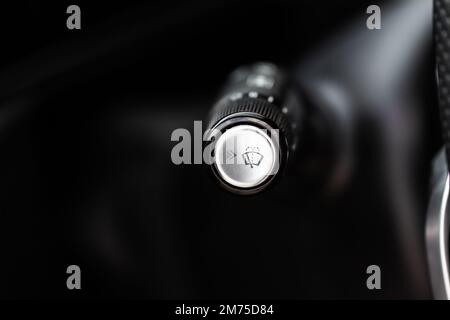 Car wiper adjustment lever. Wipers switch control. Windscreen wipers select buttons, Stock Photo