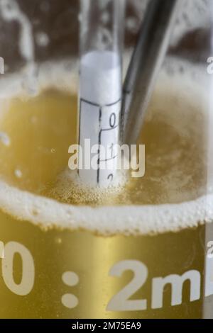 closeup of a beer wort spindle Stock Photo