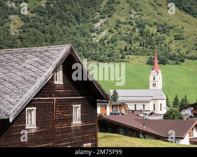 View of Galtür, village in Paznaun, Tyrol, Austria Stock Photo