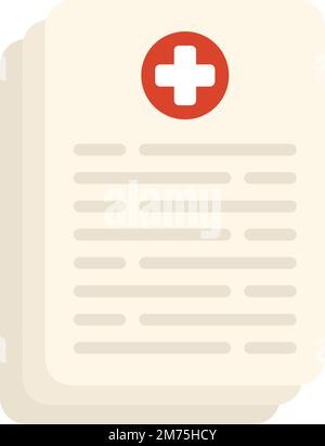 Medicine papers icon flat vector. Doctor patient. Medical care isolated Stock Vector