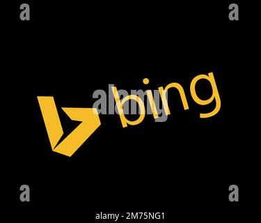 Bing Maps Platform, rotated logo, black background Stock Photo